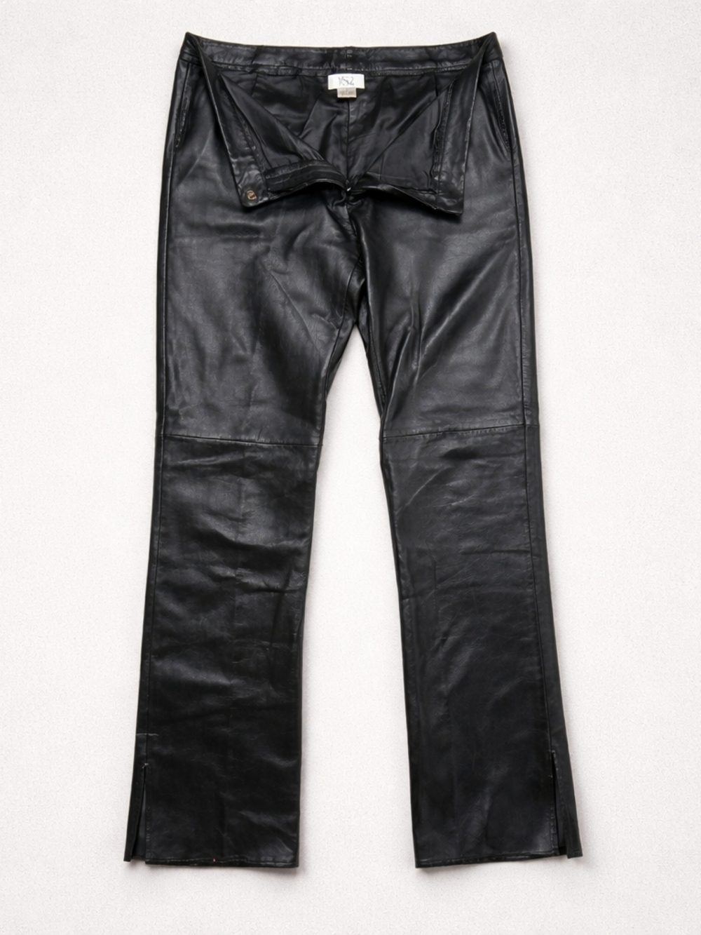 VS2 Vintage 100% Genuine Leather Pants Black Straight Leg Size 10